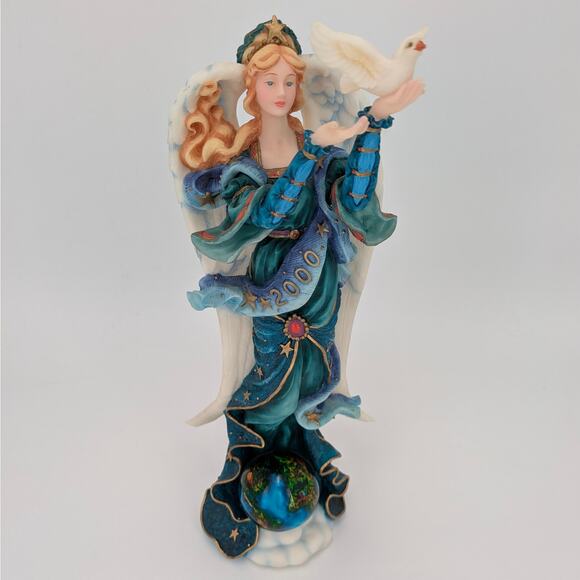 Lenox Angel Figurine Millennium Pencil Angel World Peace Globe Spiritual Dove - Picture 1 of 11